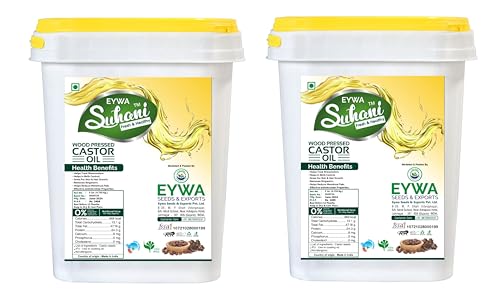 Image of Eywa Seeds & Exports Pvt Ltd Organic Castor Oil 10 Ltr Cold Pressed /Wood Pressed Oil Pure And Unrefined Kachi Ghani Ka Sudh Tel (Suhani)