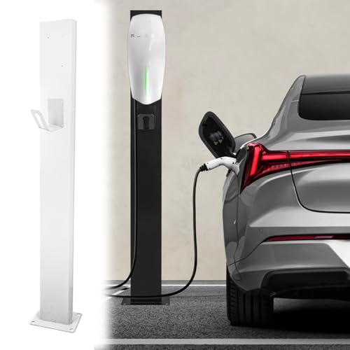 Borne de recharge pour véhicules électriques sur socle extérieur de parking