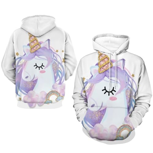 Hoody sweat-shirt licorne pull stylé pour soirée cocooning - 7