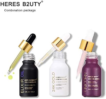 HERES B2UTY Unicorn Essence Serum + 24K Rose Gold Oil+ Volcanic Elixir Oil