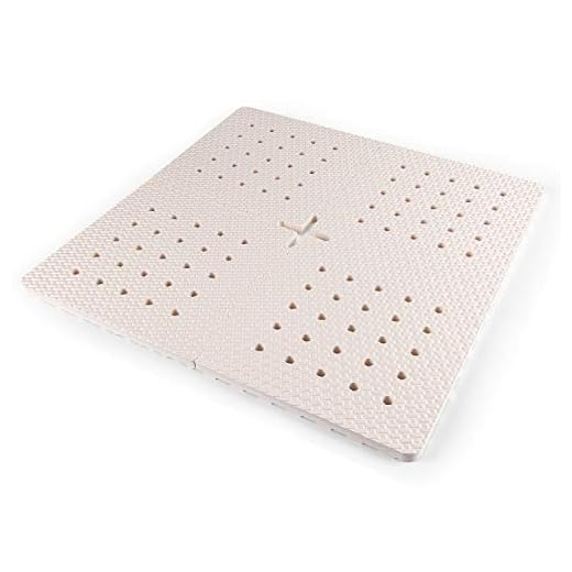 BOWERBIRD Original Anti-Fatigue Shower Stall Mat - Extra Thick and Soft Foam Material Comfortably Cushions Your Feet - Square - 4 Interlocking Tiles