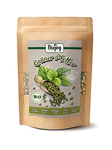 Biojoy Pimienta verde en grano BÍO (100 g), entera y seca, sin aditivos, ideal para cocinar
