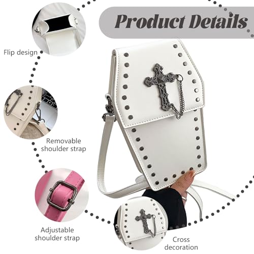 Gothic Purse Cross Coffin Purses Retro Punk Wallet Mini Halloween Crossbody Bag Horror Shoulder Bag3