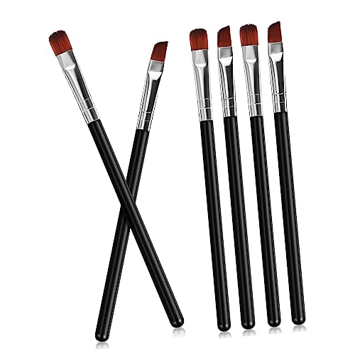 HAPINARY 6-piece Eyebrow Brush Set Professional Makeup Tools for Eyeliner Shadow Flat Angled Tips Brow Kit