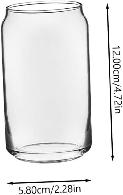 6Pcs Transparent Glass Beverage Containers Small Can-shaped Cups for Juice Soda Beer Cocktail Party Use Easy to Clean and Practical Household Drinkware