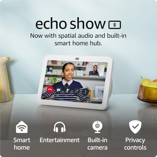 Echo Show 8 (3rd Gen, 2024 release), HD smart touchscreen with sp...