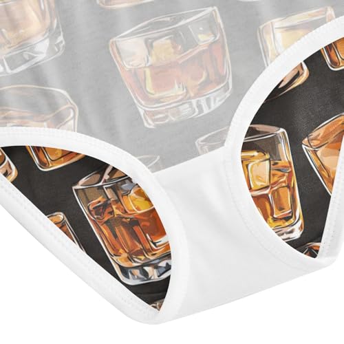 ZZKKO Whisky Glass Black Girls Underwear Toddler Panties for Girls Comfort Brief Size 2T-8Y4