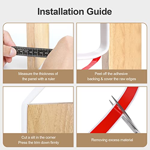 Image of 16 ft Flexible Self Adhesive Veneer Edge Banding Peel and Stick Veneer Trim Collapsible Edge Guards (White, 3 /4 inch)