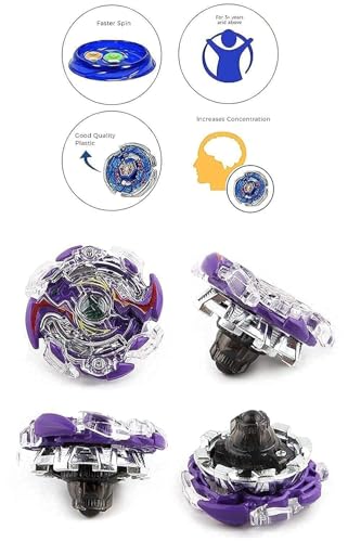 Image of Metal Fusion Clash of Torrnado Speed Top Spinning Toy for Kids Boys and Girls | Stadium Battle with 4 Beys, 2 Launchers and 1 Stadium in One Pack (Multi Color) | Best Birthday Gift