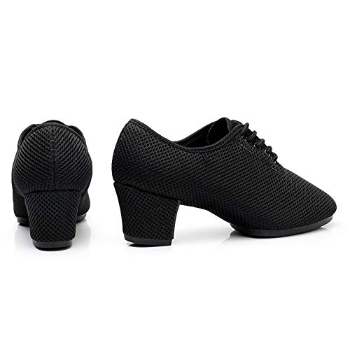 YKXLM Women's Mesh Jazz Modern Split-Sole Dance Shoes for Ballroom,Model LPWY1124