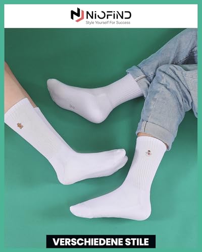 Niofind Tennissocken für Damen & Herren, Lustige Baumwoll-Sportsocken mit Aperol Motiv, 3 Paar Statement Socken mit Cocktails, Weihnachtssocken Geschenk für Männer & Frauen