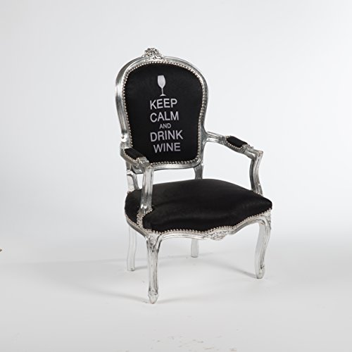 Way Home Store Sillón barroco estilo francés Luigi XVI Luis Keep Calm 63 x 65 x 94 cm Cover