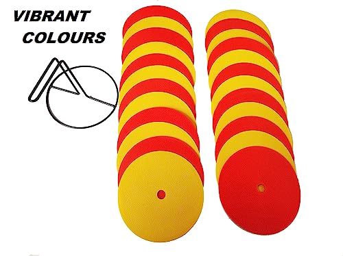 22YardsPro Round Rubber Flat Spot Markers - Set of 24 Pcs with Metal Stand, Agility Flat Feild Cones - Image 4