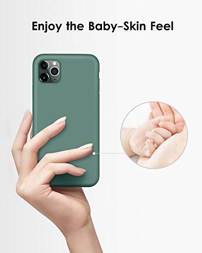 Dtto Compatible With Iphone 11 Pro Case, [Romance Series] Full Covered Silicone Cover [Enhanced Camera And Screen Protection] With Honeycomb Grid Cushion For Iphone 11 Pro 5.8" 2019,Midnight Green #TOP1