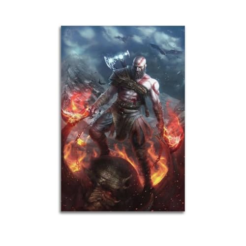 DGYKJTYDW Póster decorativo de Game God of War para pared e imagen artística moderna para decoración de dormitorio familiar, 20 x 30 cm