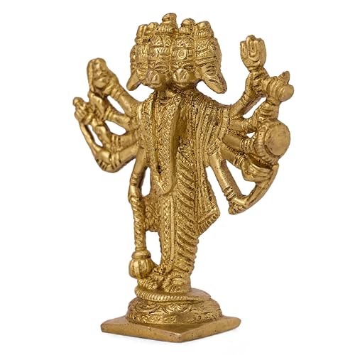 Estatua de Latón Lord Hanuman Cinco Caras Decoración Hogar miniatura 5