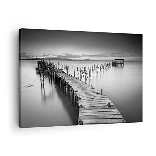 Lienzos decorativos mar puente paisaje naturaleza Cuadro Sobre Lienzo Moderno 70x50cm Cuadros Decoracion Salon Dormitorio Cocina Cuadros Pared Imágenes Wall Art Prints Decor Canvas AA70x50 3082