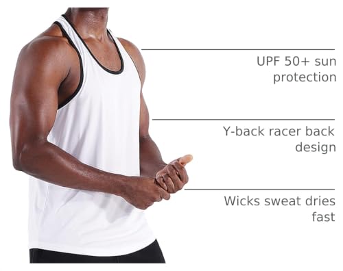 Image of NELEUS Men's 3 Pack Dry Fit Y-Back Muscle Tank Workout Gym Shirt