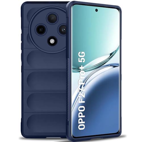 Image of TheGiftKart Liquid Silicon Back Cover Case for Oppo F27 Pro Plus 5G | Shockproof Military Grade Protection | Micro-Fibre Cloth On Inner Side | Built-in Anti-Slip Grip Back Cover Case (TPU, Blue)