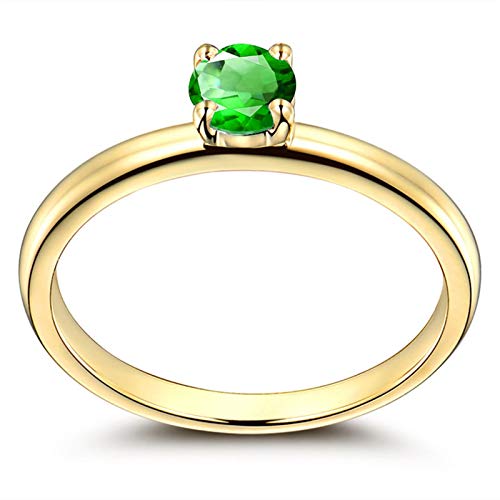 Bijoux personnalisés femme : bague solitaire argent KnSam vert