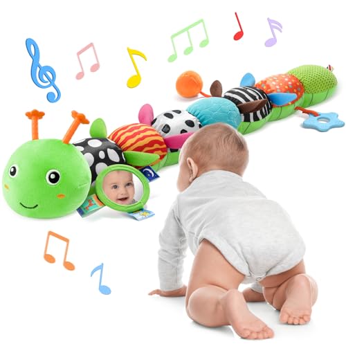 Baby Toys 6-12 Months Music Caterpillar Infant Toys Stuffed Animals 0-3-6 Months Tummy Time Teething Sensory Toys with Mirror Rattle&Pull String for Boys Girls Birthday Gifts|Grass Green,Leafy Baby Toys 6-12 Months Music Caterpillar Infant Toys Stuffed Animals 0-3-6 Months Tummy Time Teething Sensory Toys with Mirror Rattle&Pull String for Boys Girls Birthday Gifts|Grass Green,Leafy