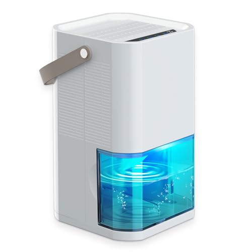 Litever Dehumidifier Dual Core Compact Quiet for Home. Portable, Auto Shut OFF, 57OZ Water Tank. Delay-Off Timer and Ambient Light. Perfect for Small Bedroom Bathroom Basement RV Camper Closet