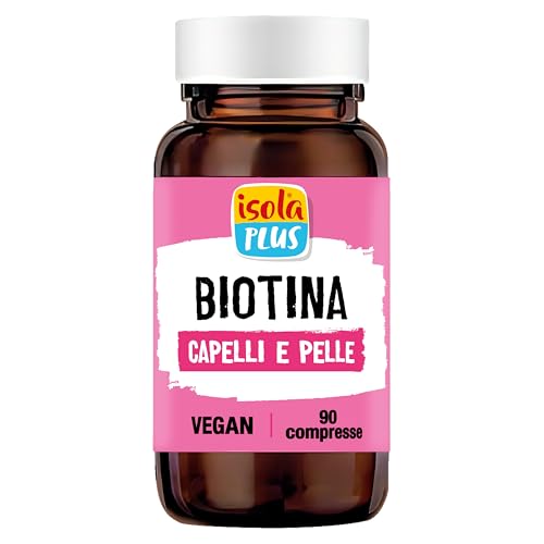 ISOLA PLUS Biotina, Integratore Alimentare per Capelli, Pelle e Unghie, 90 Compresse da 310mg ad Alto Dosaggio, Vegano