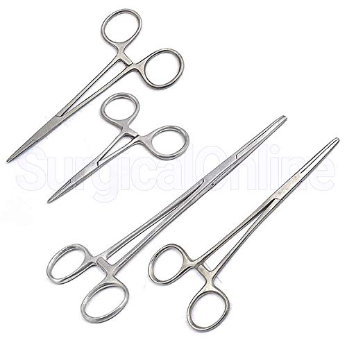 SurgicalOnline - Hemostats/Forceps 4 pc Set 3-1/2