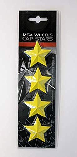 Set of 4 MSA Yellow Stars (Fits All MSA Wheel Caps Except M16)