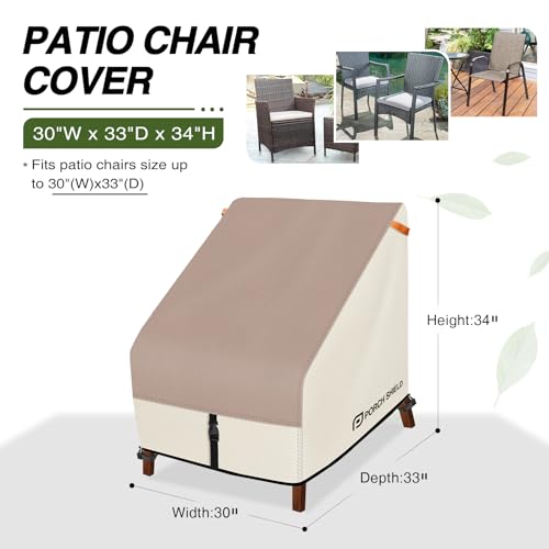 Fundas para sillas de asiento profundo Porch Shield, pack de 4 impermeables, 76cm 3