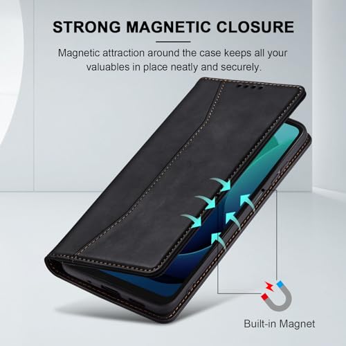 Image of Jasonyu Flip Wallet Case for Moto G 5G (2024),Black
