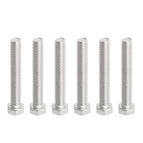 Image of M8 x 70mm Hex Head Bolts Screws Grade 5.8 Stainless Steel, Fasteners Fully Machine Threaded SUS304 6 Pcs
