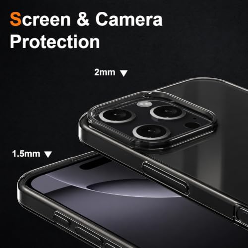 Image of VONZEE Anti Scratch Semi Translucent Cover for iPhone 16 Pro Max Case, Premium PC + TPU Phone Cases Drop Proof, Slim Anti Yellowing Never Yellowing Shockproof