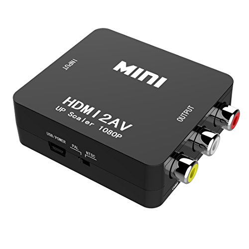 HDMI to RCA,HDMI to AV,Smallriver 1080P HDMI to AV 3RCA CVBs Composite Video Audio Adapter Supporting NTSC/PAL with USB Charge Cable for PS4,PS3,TV,STB PC,Laptop,Xbox,VHS,VCR,Camera DVD -Black