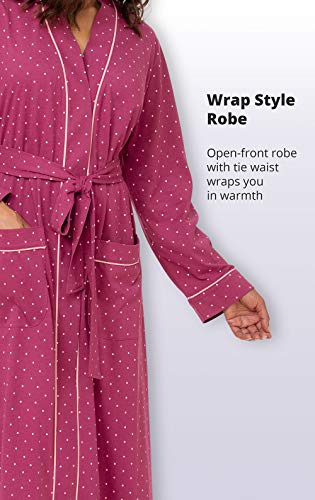 Pajamagram Ladies Robes - Soft Womens Robe Long, Classic Dot - Fuchsia, Sm #TOP4
