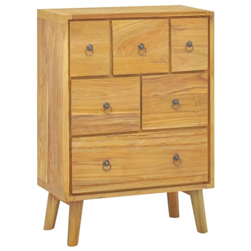 Xichuzi Cómoda de Madera Maciza de Teca 56x30x80 cm, Comodas Y Cajoneras Dormitorio, Cajonera Interior Mueble, Armarios Dormitorio Comodas