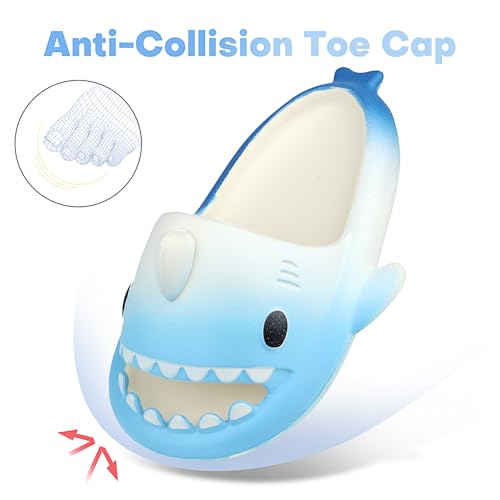 Image of Kids Shark Cloud Slides | Boys Girls Slip On Sandals | Toddler Beach Slippers | Youth Fish Flip Flops Pool Shower Shoes