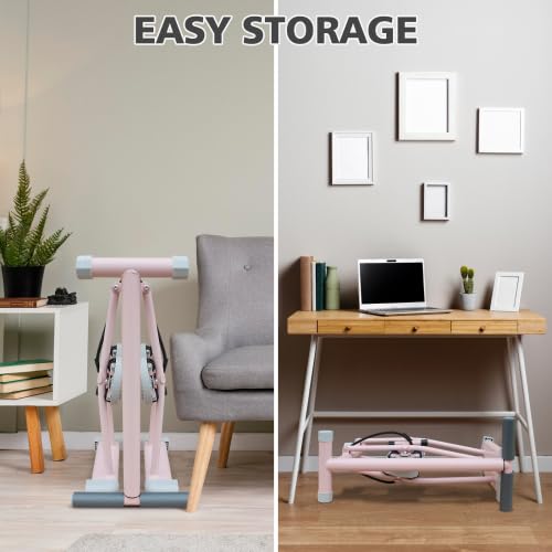 TOPCHANCES Máquina de esquí plegable, simulada con 4 niveles de pedal ajustable, no deslizante, entrenador de músculos para el hogar