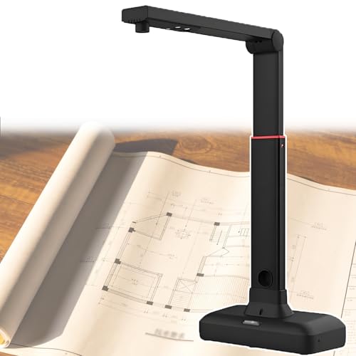 QuinteZhenTially Scanner Libri/Documenti 23 MP Ad Altezza Regolabile,Scanners Fotocamere Grande Formato A2,Scanner Sopraelevato,Lisciatura Scansione Automatica Doppie Pagine Libri,per Biblioteche