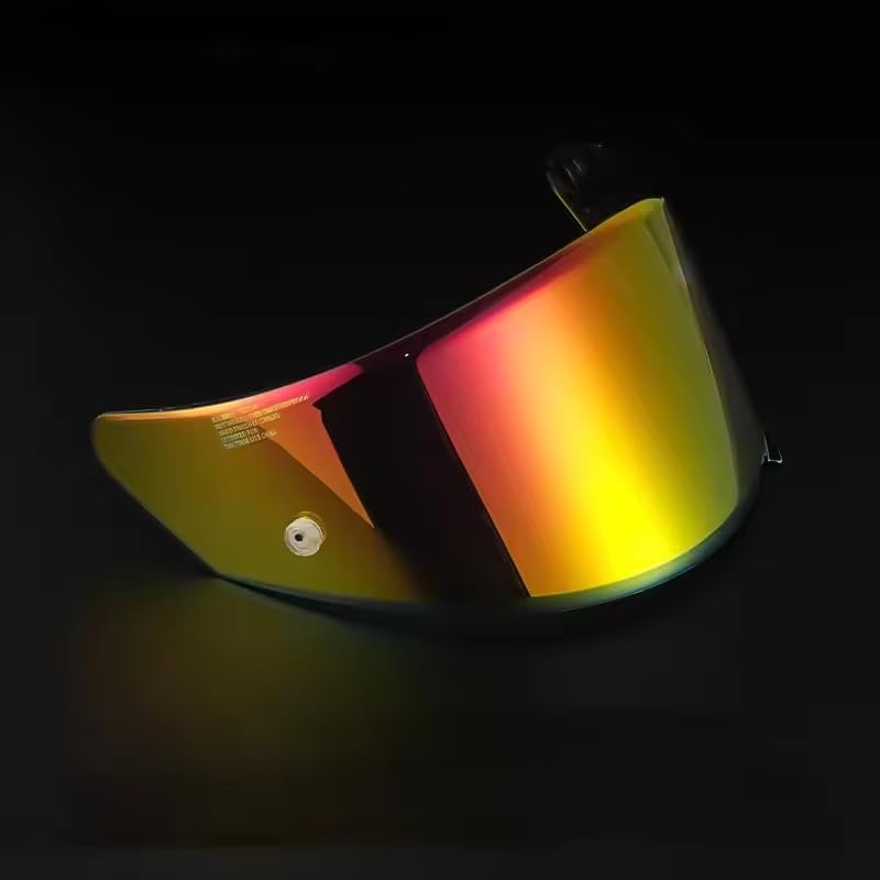 Motorcycle Helmet Visor for KYT NFR NX NZ, Scratch-Resistant Protective Motorcycle Face Shield, Anti-Fog Replacement Face Shield Lens Accessories,A Red Gold