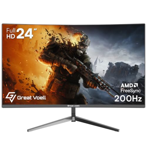 24 Inch 200Hz Gaming Monitor, FHD 1080P Curved Computer Monitor, 1ms MPRT - image 1