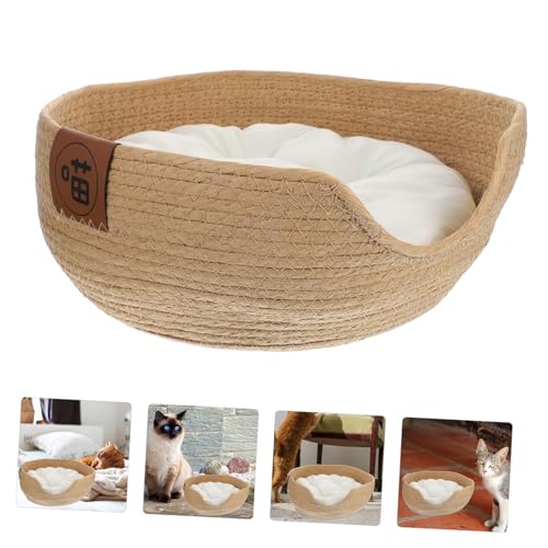 GANAZONO ninho de palha arranhar suprimento de dormir para gatos casa pet cama para pet bicho de est