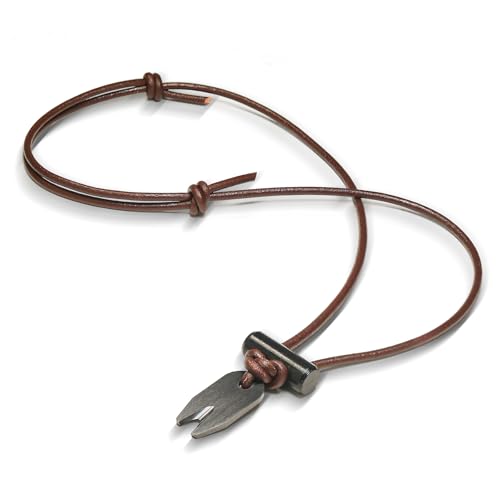 NexLand Fire Starter Necklace Ceramic Striker & Ferro Rod Toggle for Bushcraft EDC Survival Fire Starting Pendant
