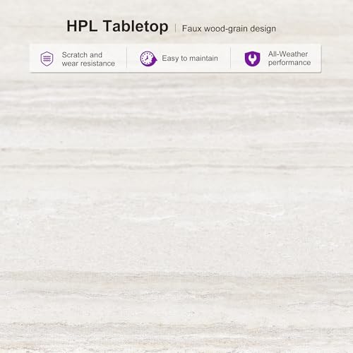 Image of PURPLE LEAF Outdoor Dining Set for 12 with Sunbrella Cushion Armchairs Grey