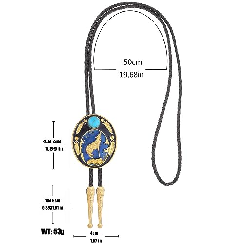 Image of HUABOLA CALYN Native American Bolo tie Rodeo Cowboy Leather Necktie Western Bolo ties for Men Women Necktie for Concert Fans