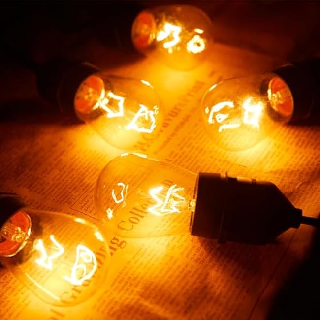 Pack of 26pcs S14 Light Bulbs for String Lights -11 Watt E26 Medium Candelabra Screw Base S14 Warm Replacement Clear Glass Bulbs for Commercial Grade Outdoor Patio Garden Vintage String Lights