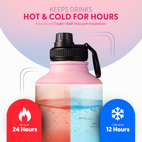 Image of DOCAT Water Bottle 2 Litre, Stainless Steel Sipper Water Bottle, Leak Proof Lid, Rust Proof, 24 Hours Hot and Cold Thermosteel Vacuum Insulated Water Bottle for Travel, Home, Gym, Office