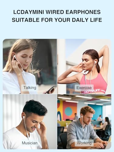 3.5mm Jack Headphones Wired for Samsung Galaxy A15/A14/A32, in-Ear Earphones Wired with Mic Noise Isolation, Corded Ear Buds for 3.5mm Jack for Phones, Laptops, Tablets, MP3/MP4