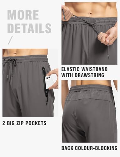Image of TBMPOY Men's Outdoor Lightweight Hiking Mountain Pants Running Active Jogger Pants