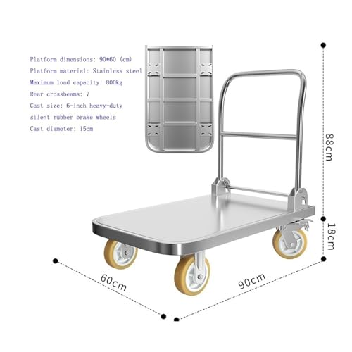 Carretilla Multifuncional Plegable con Ruedas de Freno 6 pulgadas miniatura 2